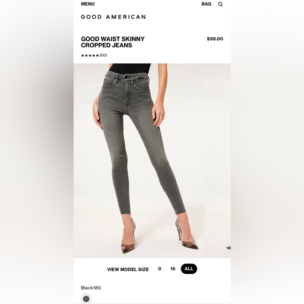 Good American 
GOOD WAIST SKINNY CROPPED JEANS